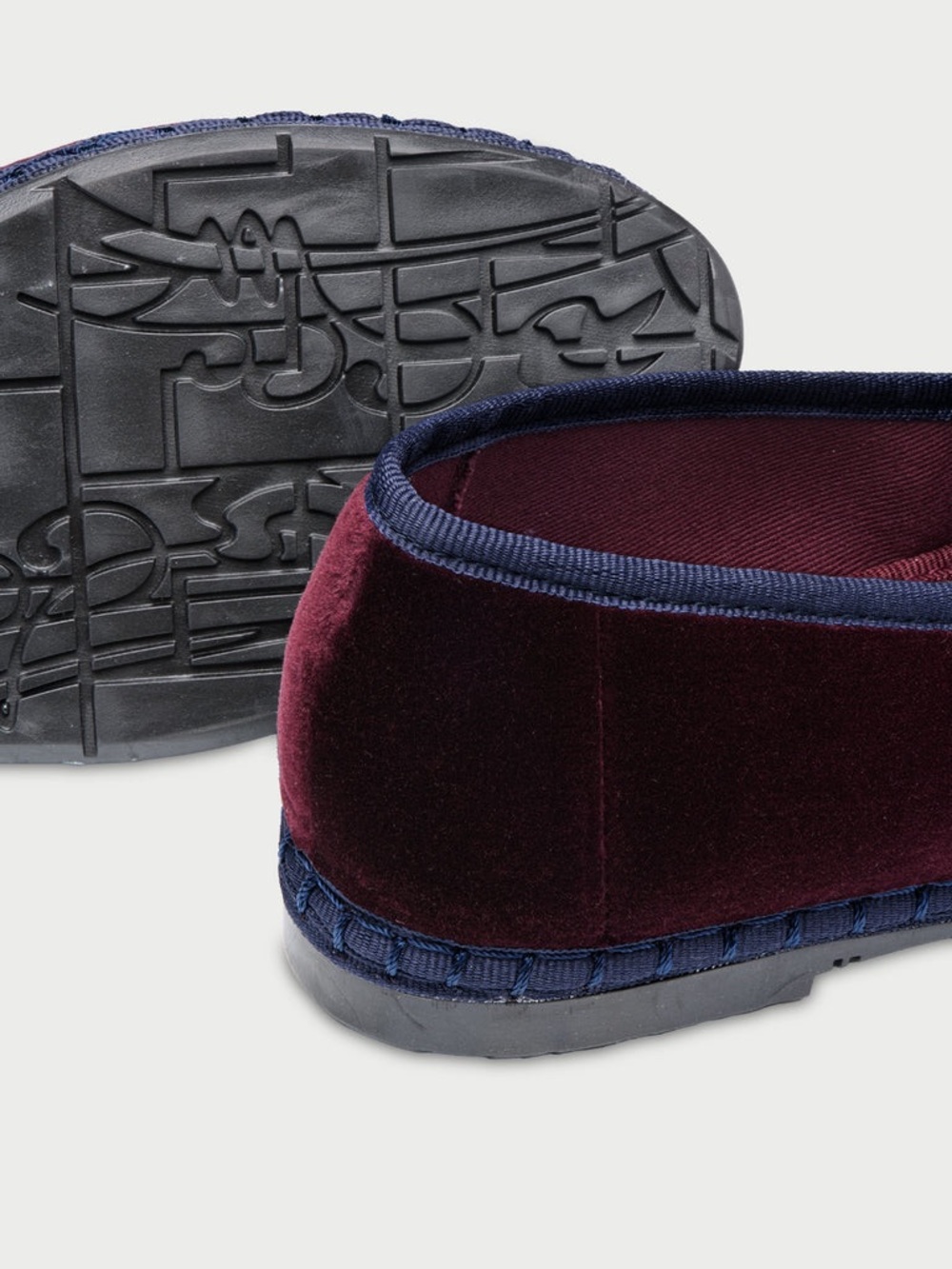 Flabelus Velvet Burgundy Loafers With Navy Trim Size 40 — image 3 of 8